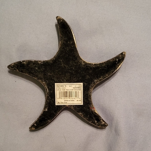 Pewter Beach-Themed Tealight Holders, set of 2 - Picture 6 of 7